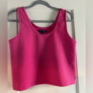 Tommy Hilfiger Pink Textured Scoop Neck Tank